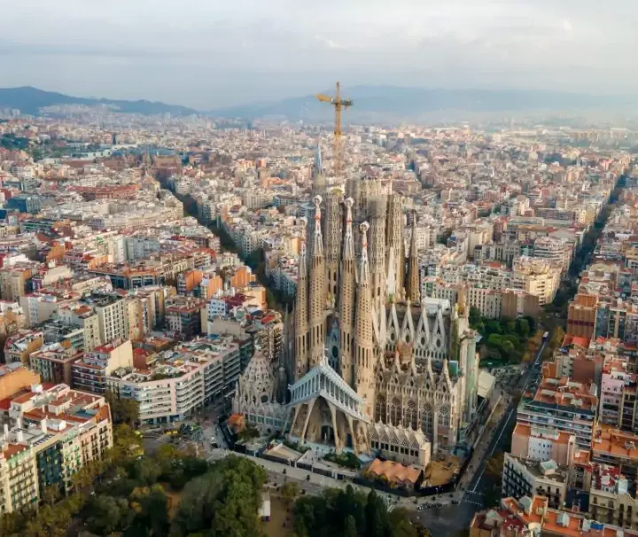 aerial drone view of barcelona spain utc x jpg